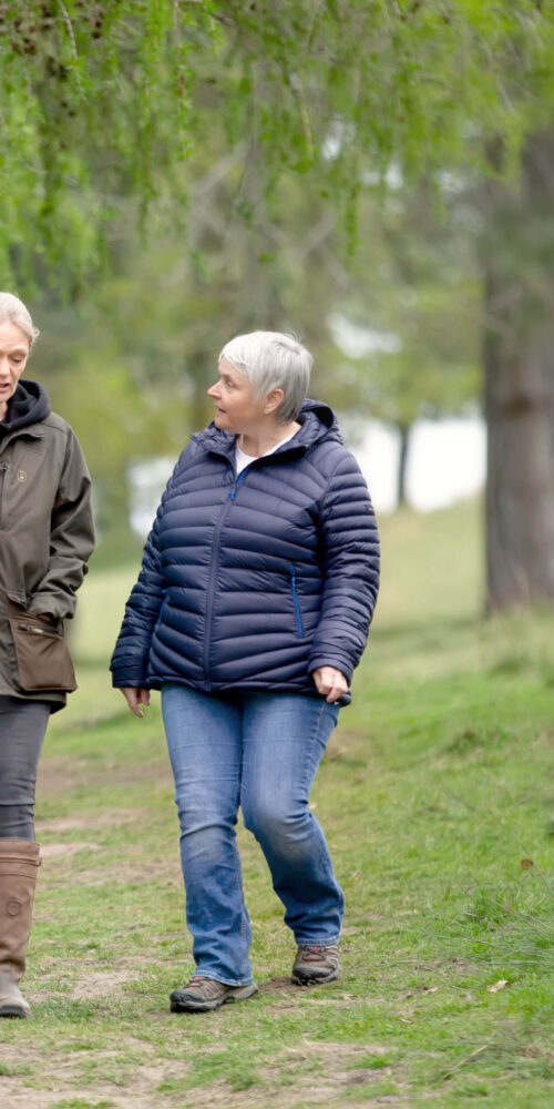 Eileen Fisher walking therapy session outdoors in Manchester